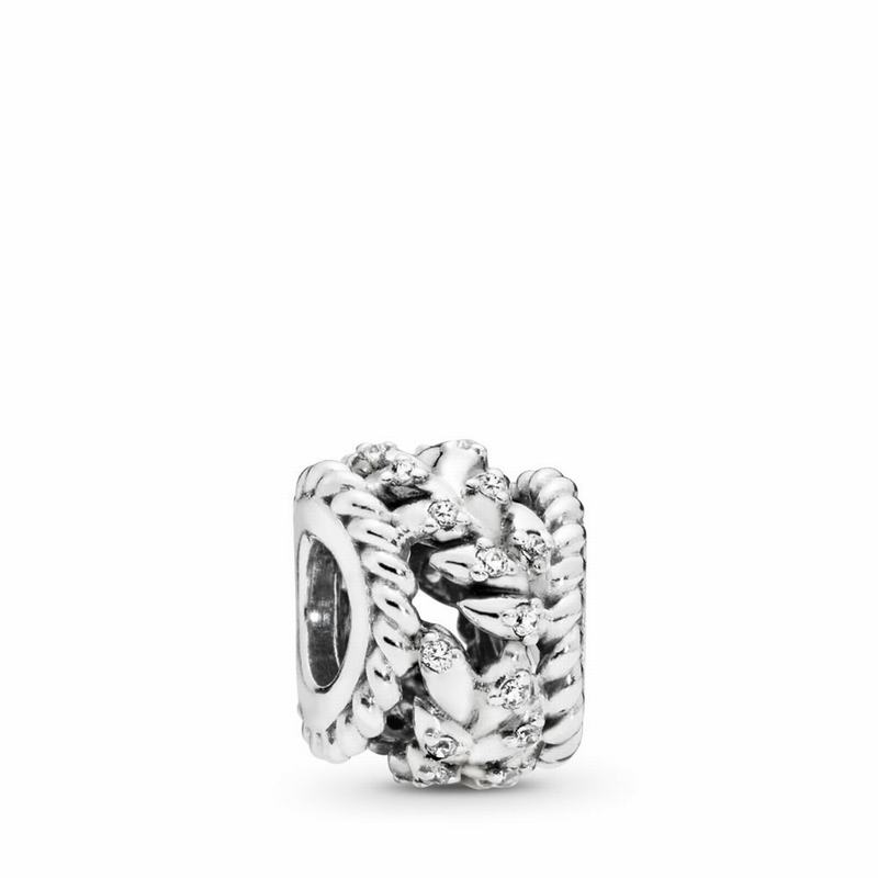 Pandora Dazzling Grain Swirls Charm Ireland - Sterling Silver/Cubic Zirconia - 138975HMG